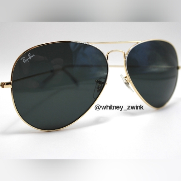 Model Display Ray-Ban Aviator Black Lens RB3025 58 / 62 Gold Frame - Picture 8 of 17